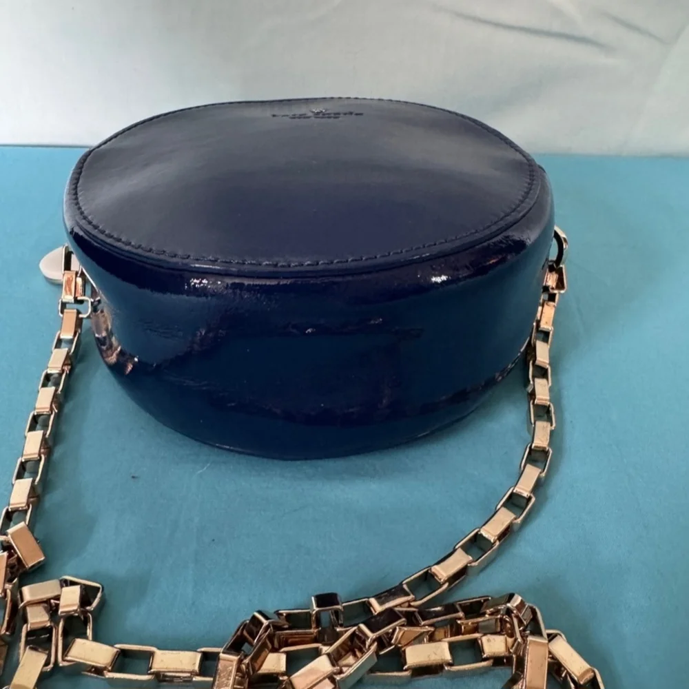 Kate Spade Get Out Of Town Blue Patent Round Crossbody Bag - Picture 4 of 7
